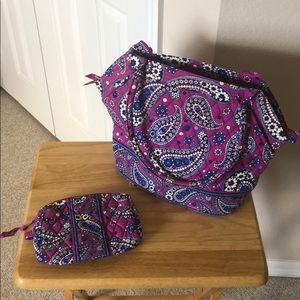 Like New Vera Bradley Satchel and Makeup Bag